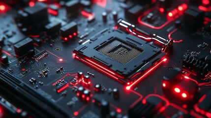 Leinwandbilder - concept  The motherboard in the picture is Brain Technology RAM Gaming This motherboard has chipset and supports 12th Core processors Generate AI : Generative AI
