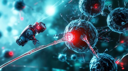 Nanorobot Fighting Virus