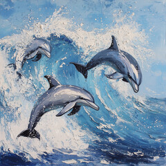 Wall Mural - dolphin jumping in the water