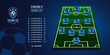 © Ramosh Artworks - modern football game plan formation board. starting eleven illustration. Football graphic for soccer starting lineup squad, Soccer line up, Football starting XI.