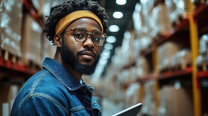 Wall Mural - male warehouse worker,tablet-standard-scale-_x.jpeg