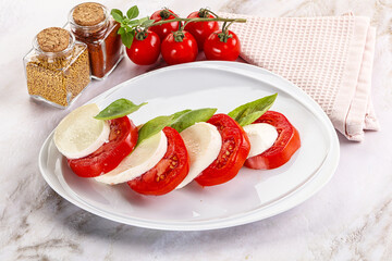 Canvas Print - Italian caprese salad with mozzarella