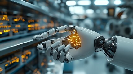 Poster - Healthcare and medicine Medical technology Doctor using robots AI  and electronic medical record for diagnosis and medical research connecting with big data DNA Digital health care tec : Generative AI