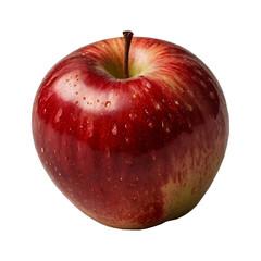 Fresh red apple on transparent background