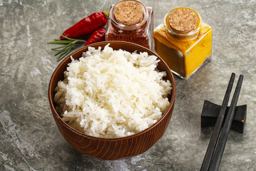 Steamed Basmati rice in the bowl