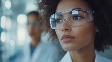 Fototapete - female scientists in the laboratory and dedication but also a reminder of the importance of diversity and representation in shaping the future of science and technology : Generative AI