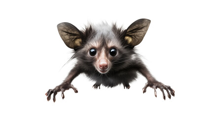 Aye-Aye in a curious pose, looking upward, isolated on transparent background