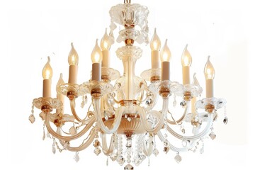 Wall Mural - Traditional chandelier against white background