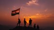 © itykhonova - Kargil Vijay Diwas, Kargil victory day, indian army silhouette, holding flag