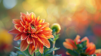 Wall Mural - Close-Up Orange Dahlia Flower