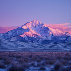 Poster - Schneebedeckte Berge bei Sonnenaufgang