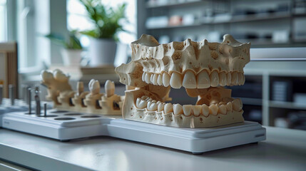 Sticker - Illustrate a dental implant clinic using 3D printing to create