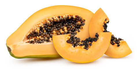 Wall Mural - Papaya isolated on white background