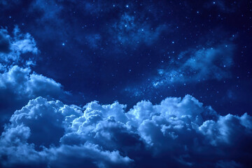 Wall Mural - milky way galaxy shining through clouds in night sky. high quality photo