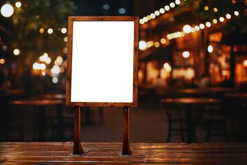 Wall Mural - Blank menu board on street cafe. Mock up for your design