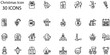 © Galib Hasan - Set of Christmas icons. Line art style icons bundle. vector illustration