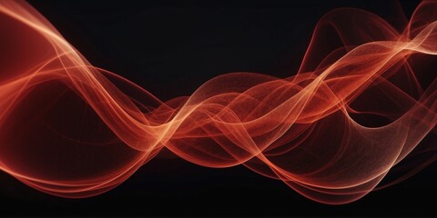 Abstract red wave curve smooth on black design modern luxury technology background wave of flowing particles over dark, smooth curve shape lines, particle array flow abstract dark line wave.