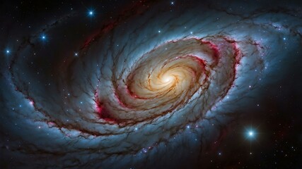 Wall Mural - red spiral in deep space the center of the galaxy background