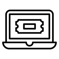 Sticker - Online Cinema Booking Icon Style