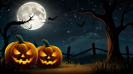 halloween background with pumpkin