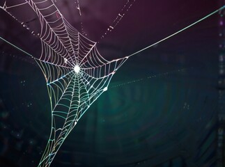 spider web with dew drops