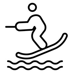 Sticker - Barefoot Skiing Icon Style