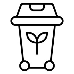 Wall Mural - Compost Bin Icon Style