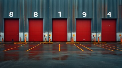 Industrial Loading Dock with Automated Cargo Handling Equipment in Warehouse Facility