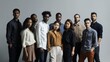 © VK Studio - A group of diverse individuals stand together, facing the camera, representing unity, community, and diversity in a contemporary style.
