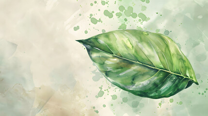 Canvas Print - Oblong Leaf watercolor style