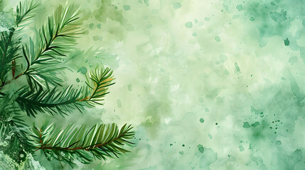 Canvas Print - Pine Leaf watercolor style