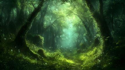 Wall Mural - Cool mystic forrest wallpaper, forrest wallpaper, mystic forrest background wallpaper