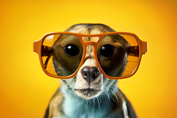 Canvas Print - Creative animal concept animal with glasses