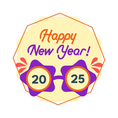 Canvas Print - Happy New Year 2025 Clipart