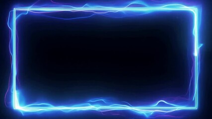 Wall Mural - electric neon frame: a mesmerizing blue neon frame radiates with energy, pulsating with an electric 