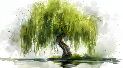 Sticker - Willow Tree watercolor style