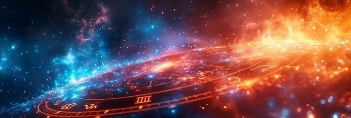 Wall Mural - fantasy star map with glowing constellations and vintage design, ideal for adventure or treasure hun