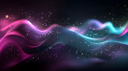 Wall Mural - red blue digital background technology wave technological operations neural networks ai big data tra