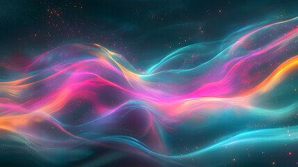 Wall Mural - red blue digital background technology wave technological operations neural networks ai big data tra