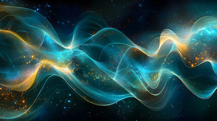 Wall Mural - green digital background technology wave technological operations neural networks ai big data transm