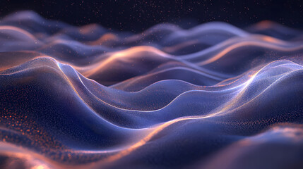 Wall Mural - red blue digital background technology wave technological operations neural networks ai big data tra