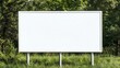 © supansa - Blank outdoor advertising board in a serene park, natural background