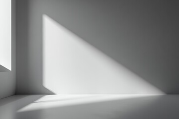 Generative AI Image of Soft Gray Wall Interior Empty Blank Room with Light Shadow Background