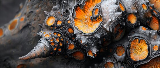 Wall Mural -  A tight shot of an animal's head, adorned with orange and white patterns in its fur