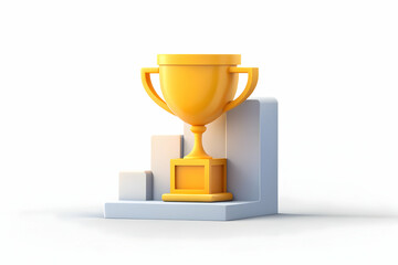 3d Flat icon as Thank you poster and a trophy symbolizing achievement and thanks with ample space for text. concept as A thank you poster and a trophy representing achievement and thanks with blank sp