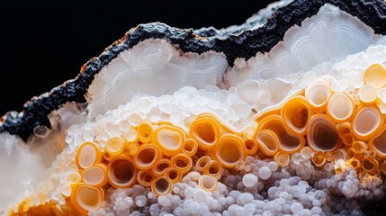 Wall Mural -  A close-up of a rock covered in numerous bubbles, both atop and below