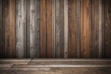 Sticker - Rustic wooden wall and floor background