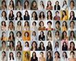© Surachetsh - A diverse range of smiling teen and adult women, each with unique career and cultural identities, are featured in a collage against a plain white background.