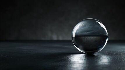 Poster - Glass Sphere Reflecting a Dark Sky.