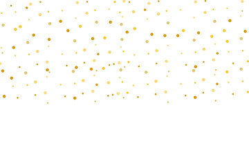 Gold glitter particles on a transparent background. Falling golden glitter confetti dust effects. Magic sparkle gold Shining glitter dolts celebratory texture. Festive decoration design elements 